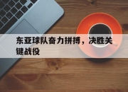 电子竞技最新下载iOS-东亚球队奋力拼搏，决胜关键战役
